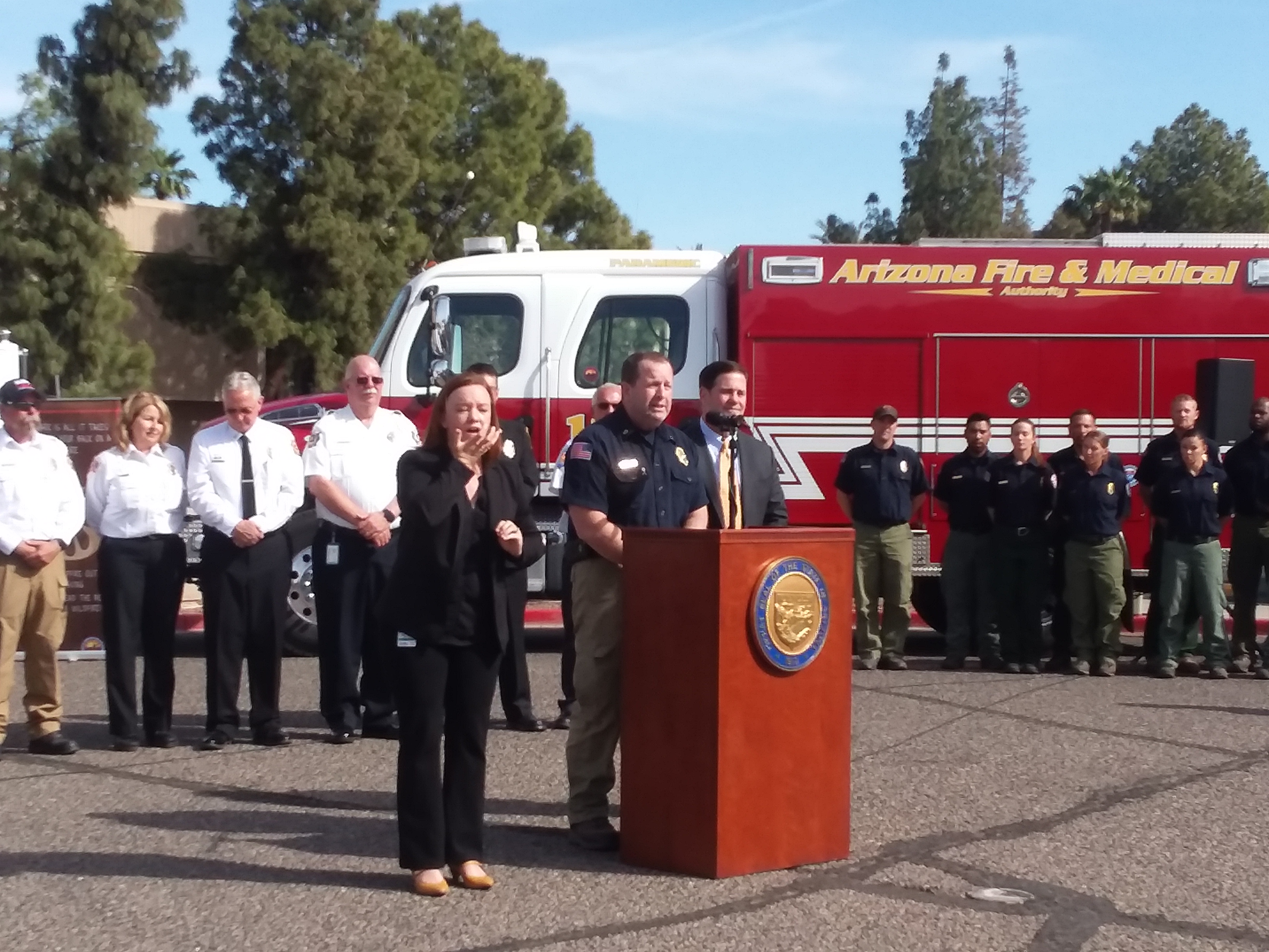 State Fire Management Officer John Truett providing the 2019 wildfire outlook briefing 